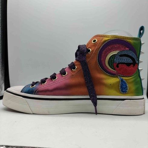 マークジェイコブス MARC JACOBS Cybercat High Top Sneakers レインボー パッチワーク ハイカット スニーカー レディース EUR:37
