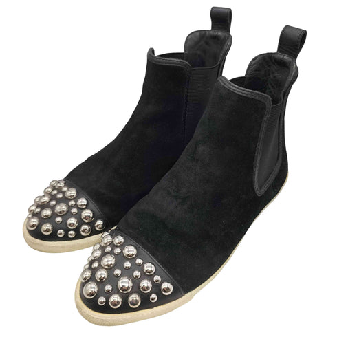 マークジェイコブス MARC JACOBS スウェード スタッズ ハイカット スニーカー レディース EUR:37