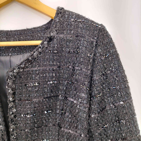 マダムジョコンダ MADAM JOCONDE ツイード ノーカラー ジャケット レディース JPN:40