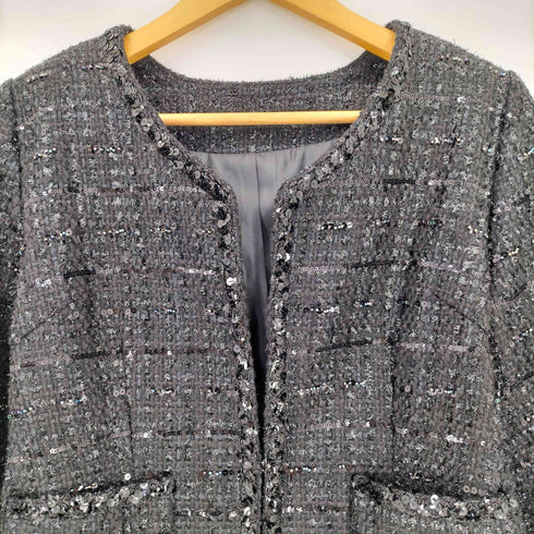 マダムジョコンダ MADAM JOCONDE ツイード ノーカラー ジャケット レディース JPN:40