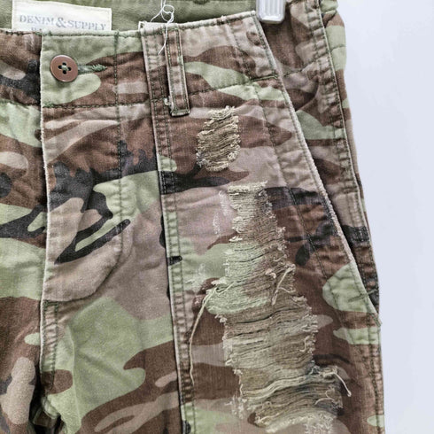 デニムアンドサプライラルフローレン DENIM&SUPPLY RALPH LAUREN デストロイ ダメージ 加工 カモ 迷彩 ベイカー パンツ Y2K メンズ 29×32