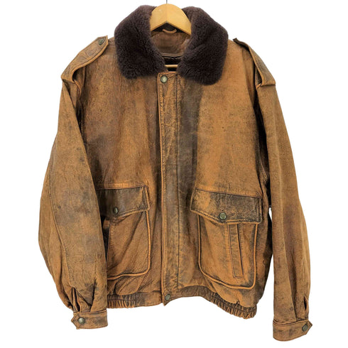 SKENDEL ライナー付き バックペイント G-1 レザージャケット メンズ LL
