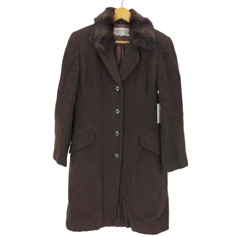 GRES PARIS アルパカ混 モヘヤ混 ファー付き コート レディース JPN:40
