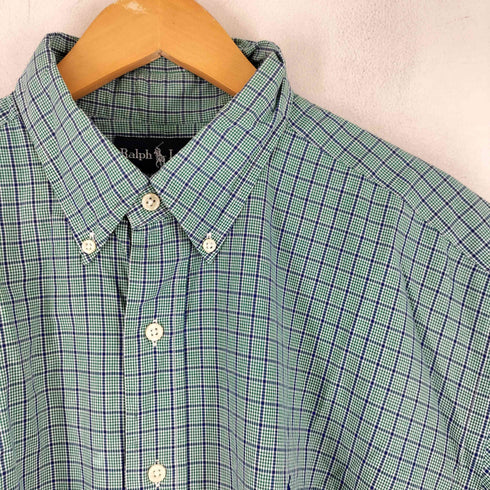 ラルフローレン RALPH LAUREN 90S スモールポニー刺繍 BLAKE 半袖 BDチェックシャツ メンズ JPN:XL