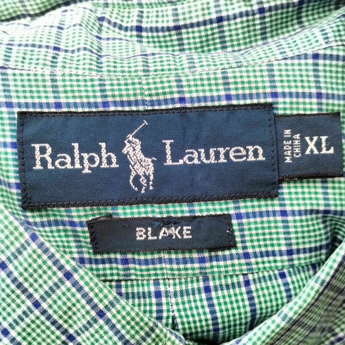 ラルフローレン RALPH LAUREN 90S スモールポニー刺繍 BLAKE 半袖 BDチェックシャツ メンズ JPN:XL