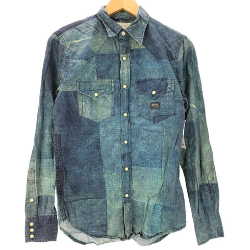 デニムアンドサプライラルフローレン DENIM&SUPPLY RALPH LAUREN パッチワーク デニム 転写 ウエスタン シャツ メンズ import:XS