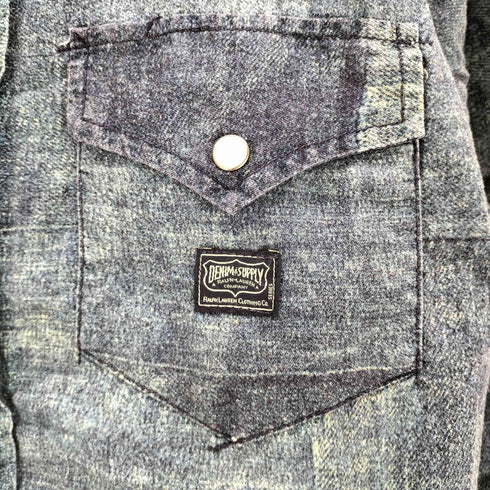 デニムアンドサプライラルフローレン DENIM&SUPPLY RALPH LAUREN パッチワーク デニム 転写 ウエスタン シャツ メンズ import:XS