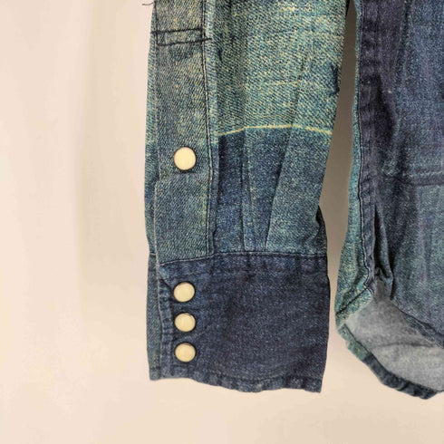 デニムアンドサプライラルフローレン DENIM&SUPPLY RALPH LAUREN パッチワーク デニム 転写 ウエスタン シャツ メンズ import:XS