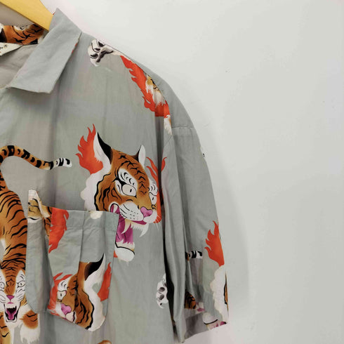 チコズデザイン CHICOS DESIGN タイガープリント オープンカラー アロハ シャツ ボックスシルエット メンズ import:M