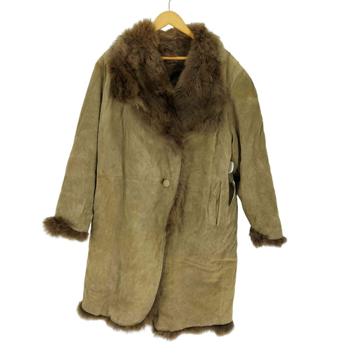 real fur 裏地リアルファー スウェード コート レディース
