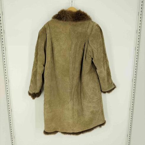 real fur 裏地リアルファー スウェード コート レディース