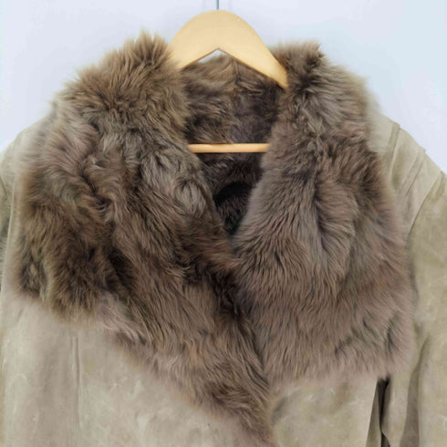 real fur 裏地リアルファー スウェード コート レディース