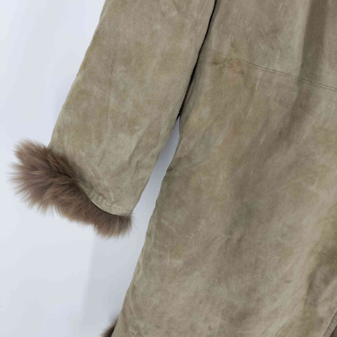 real fur 裏地リアルファー スウェード コート レディース