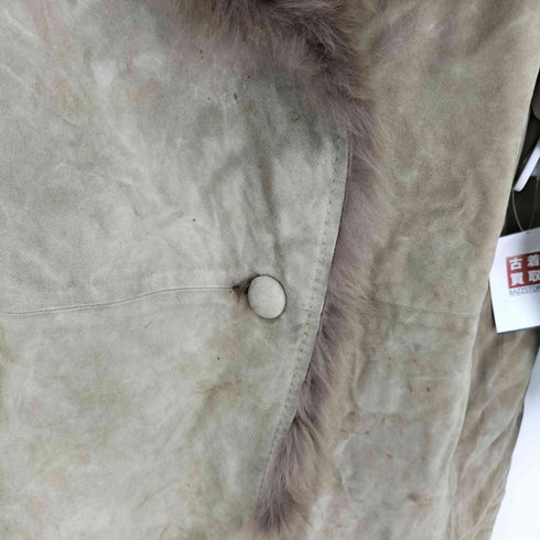 real fur 裏地リアルファー スウェード コート レディース