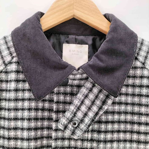 ビーミングバイビームス B:MING by BEAMS 23AW ガンクラブ チェック ウール ハンティング ジャケット 襟 コーデュロイ レディース import:S