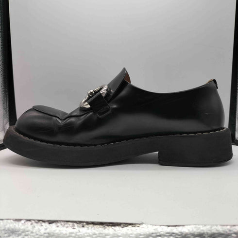 マルニ MARNI リングモチーフ レザー 厚底 ビットローファー メンズ EUR:41