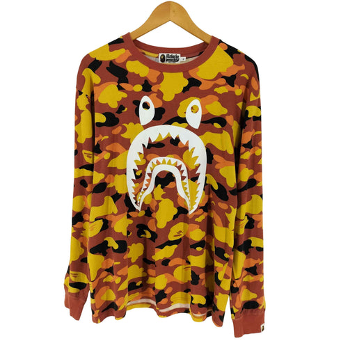 アベイシングエイプ A BATHING APE 1ST CAMO SHARK L/S TEE 1スト カモ シャーク 長袖 Tシャツ メンズ XL