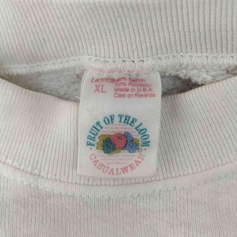フルーツオブザルーム FRUIT OF THE LOOM 90S USA製 アメリカ製 無地 ラグランスウェット レディース import:XL