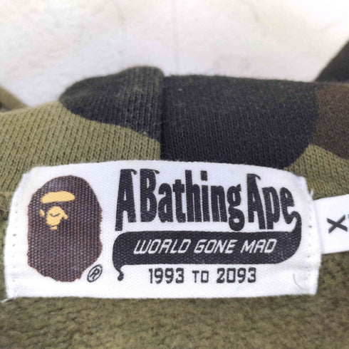 アベイシングエイプ A BATHING APE 1ST CAMO SHARK SIDE ZIP HOODIE 1スト カモ シャーク サイドジップ フーディ メンズ XXL