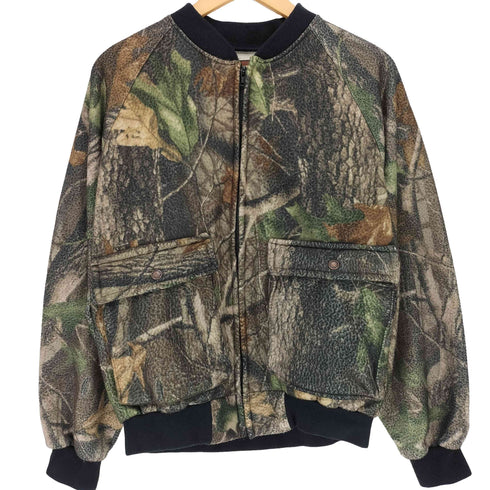 OUTDOOR ACE 80S~90S USA製 リアルツリーカモ フリース ジップブルゾン メンズ import:L