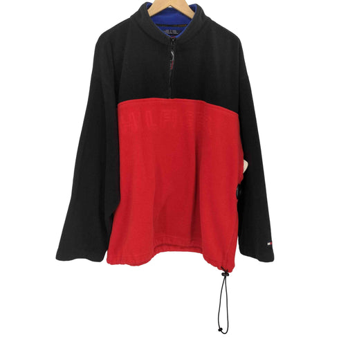 トミーヒルフィガー TOMMY HILFIGER ビッグロゴ ハーフジップフリースジャケット メンズ import:L