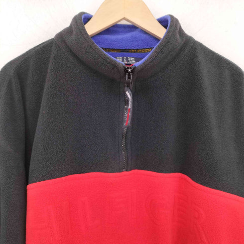 トミーヒルフィガー TOMMY HILFIGER ビッグロゴ ハーフジップフリースジャケット メンズ import:L