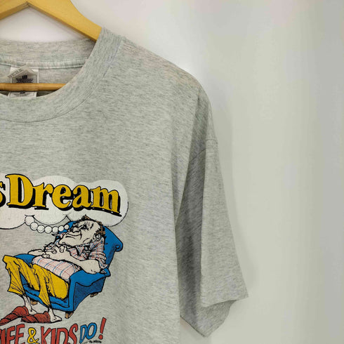 フルーツオブザルーム FRUIT OF THE LOOM 90s~00s 2枚タグ USA製 DADS DREAM ラバープリント シングルステッチ クルーネック 半袖 Tシャツ メンズ import:XL