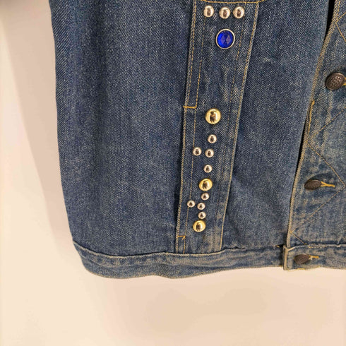 GENERAL CLOTHING COMPANY 装飾 ラインストーン デザイン デニムジャケット メンズ import:L