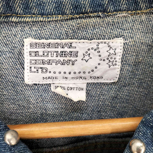 GENERAL CLOTHING COMPANY 装飾 ラインストーン デザイン デニムジャケット メンズ import:L
