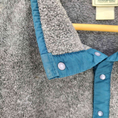 エルエルビーン L.L.Bean 90s ロゴ刺繍 バイカラー フリース スナップT プルオーバー メンズ