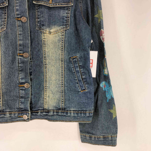 ICHIOKU JDS JEANS 総柄 平成 星 バタフリー ラメ デニムジャケット Y2K レディース