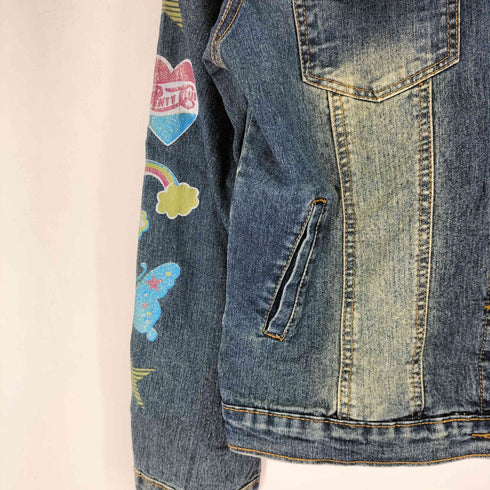 ICHIOKU JDS JEANS 総柄 平成 星 バタフリー ラメ デニムジャケット Y2K レディース