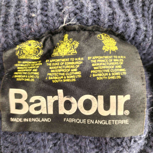 バブアー Barbour イギリス製 ウール100% 畦編み モックネック ニット メンズ 101 40