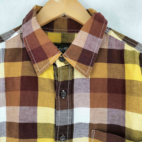 エディーバウアー Eddie Bauer リネンブレンド チェック柄 長袖 シャツ メンズ import:M