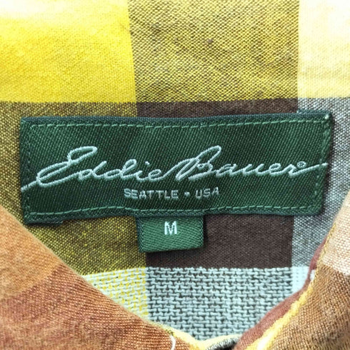 エディーバウアー Eddie Bauer リネンブレンド チェック柄 長袖 シャツ メンズ import:M