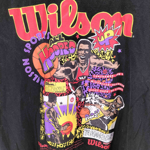 ウィルソン Wilson 90S バスケットボール プリント Tシャツ 裾 袖 シングル メンズ JPN:L