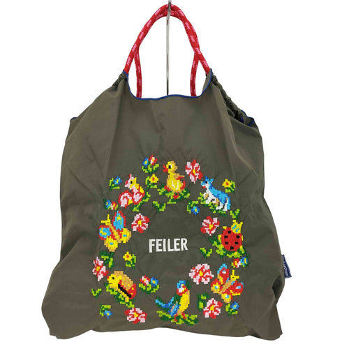 フェイラー FEILER 刺繍 花柄 アヒル エコバッグ レディース