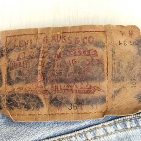 リーバイス Levis 2002年10月製造 フィリピン製 ボタン裏359 501 クラッシュ ダメージ加工デニムパンツ メンズ W36×L31