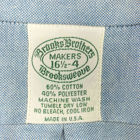 ブルックスブラザーズ BROOKS BROTHERS 80-90s USA製 MAKERS コットン ポリエステル 長袖 ボタンダウンシャツ メンズ 16 1/2-4