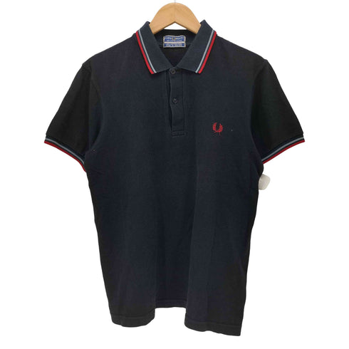 フレッドペリー FRED PERRY SPORTSWEAR 英国製 リブライン ロゴ 刺繍 鹿の子 ポロシャツ メンズ