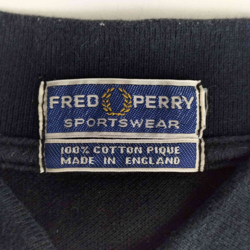 フレッドペリー FRED PERRY SPORTSWEAR 英国製 リブライン ロゴ 刺繍 鹿の子 ポロシャツ メンズ