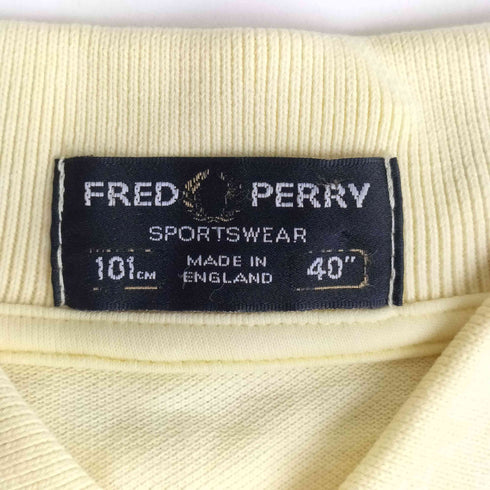 フレッドペリー FRED PERRY 80S 英国製 ロゴ 刺繍 鹿の子 ポロシャツ メンズ UK:40