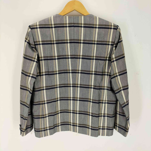 アクアスキュータム AQUASCUTUM チェック柄 ノーカラージャケット プリーツスカート セットアップ レディース