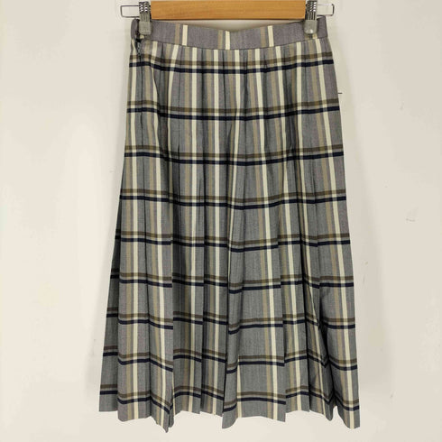 アクアスキュータム AQUASCUTUM チェック柄 ノーカラージャケット プリーツスカート セットアップ レディース