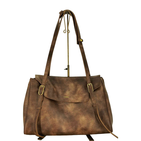 JONBAG アンティークブラウン レザー ショルダーバッグ レディース