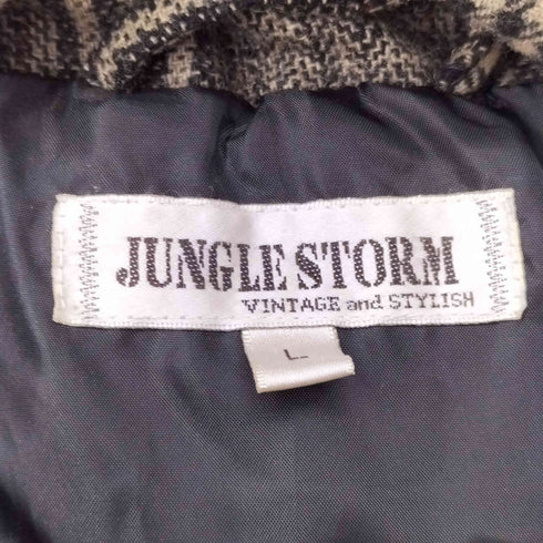 ジャングルストーム JUNGLE STORM 90-00S チェック柄 フーデッド中綿ベスト メンズ JPN:L