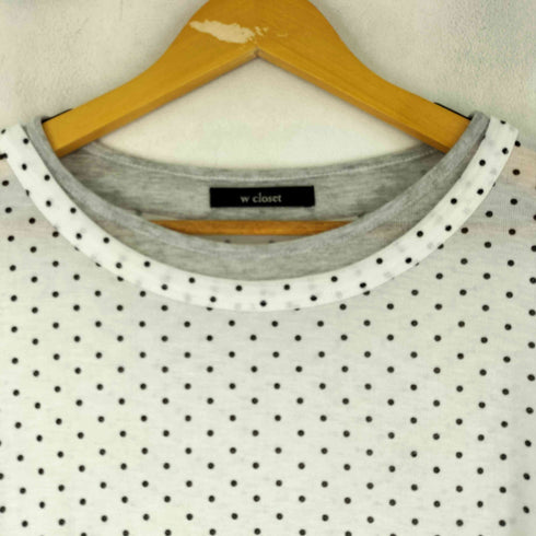 ダブルクローゼット w closet ドット柄 レイヤードデザインカットソー レディース FREE