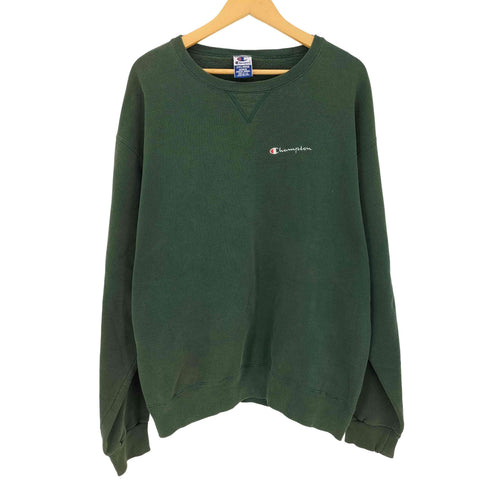 チャンピオン Champion 90s USA製 ロゴ刺繍 袖目あり 前V クルーネックスウェット メンズ XXL