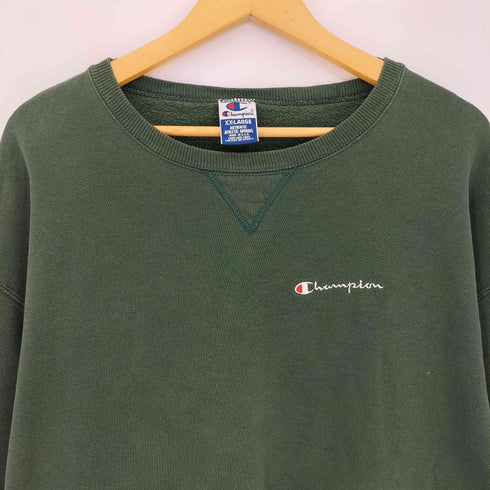 チャンピオン Champion 90s USA製 ロゴ刺繍 袖目あり 前V クルーネックスウェット メンズ XXL