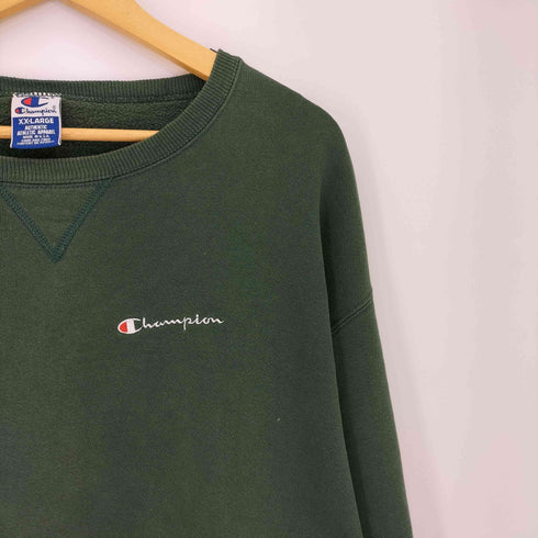 チャンピオン Champion 90s USA製 ロゴ刺繍 袖目あり 前V クルーネックスウェット メンズ XXL
